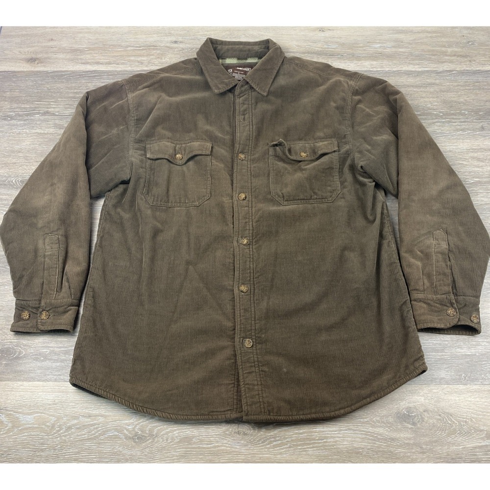 Vintage Levi's Jacket Mens Large Brown Corduroy Flannel Lined Button Shirt Y2K - Picture 3 of 11